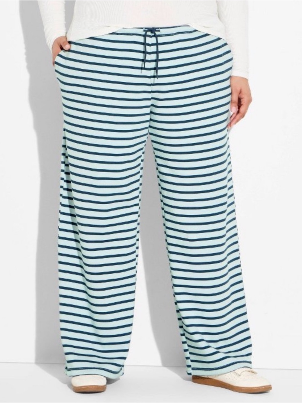 Zoe + Liv Cream and Navy Striped Top